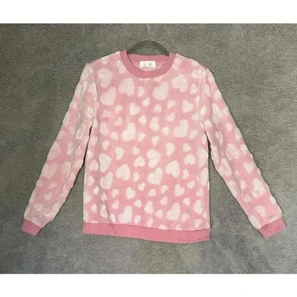 Love Life‎ Women's Fleece Heart Themed Sweatshirt - Large - Picture 1 of 5